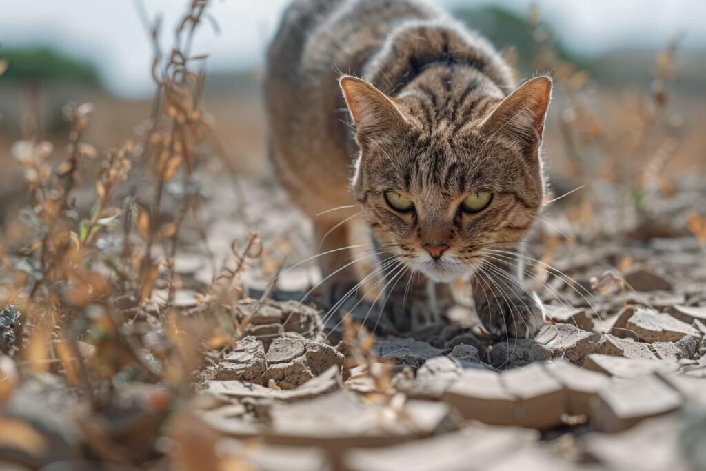 Un indicateur plus tragique de l'absence d'un chat peut être lié à son incapacité à trouver de la nourriture ou de l'eau, sa survie dépendant alors de sa capacité à boire. Un chat peut rester plusieurs semaines sans manger, à condition de disposer d'eau, mais seulement trois jours sans hydratation.