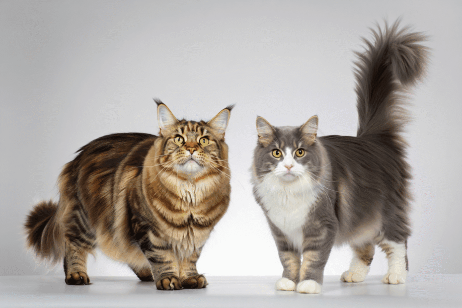Comparatif chat norvégien et Maine Coone