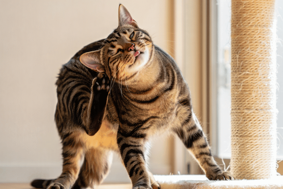 Chat qui se gratte au sang : comment faire ?